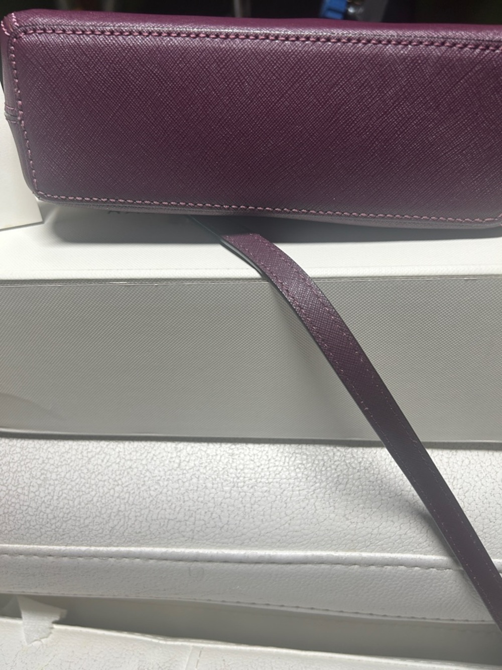 kate spade Plum Saffiano Crossbody with Gold Chain Trim… send offers pls! - Picture 7 of 9